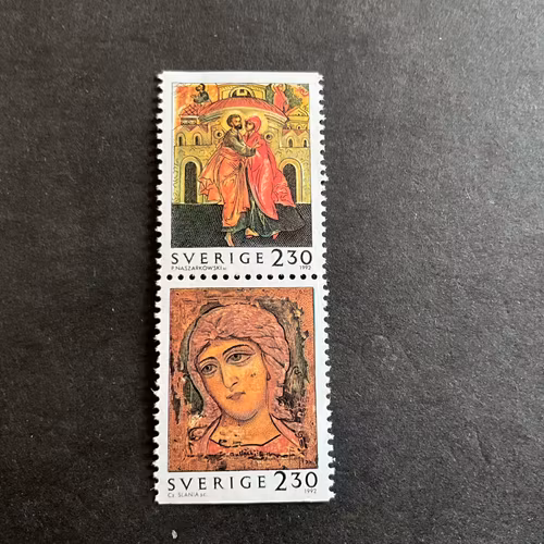 Julpost 1992 facit nr 1767 SX postfriskt par