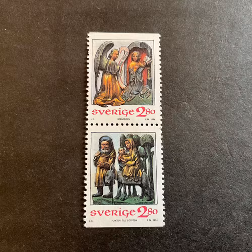 Julpost 1994 facit nr 1872 SX postfriskt par