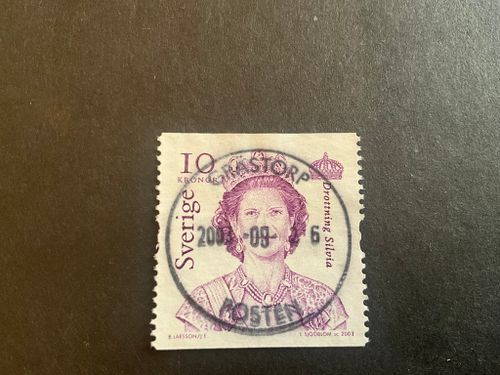 Drottning Silvia facit nr 2383 lyxstämplat GRÄSTORP