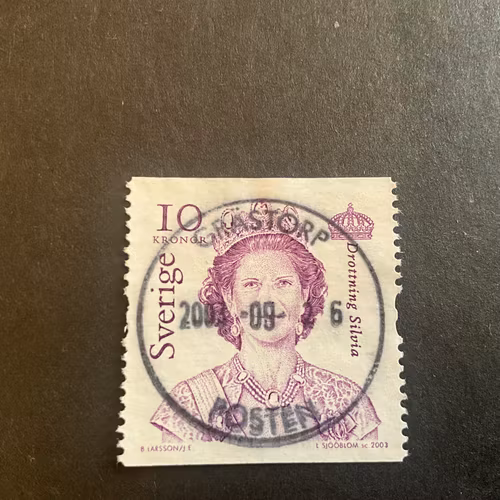 Drottning Silvia facit nr 2383 lyxstämplat GRÄSTORP