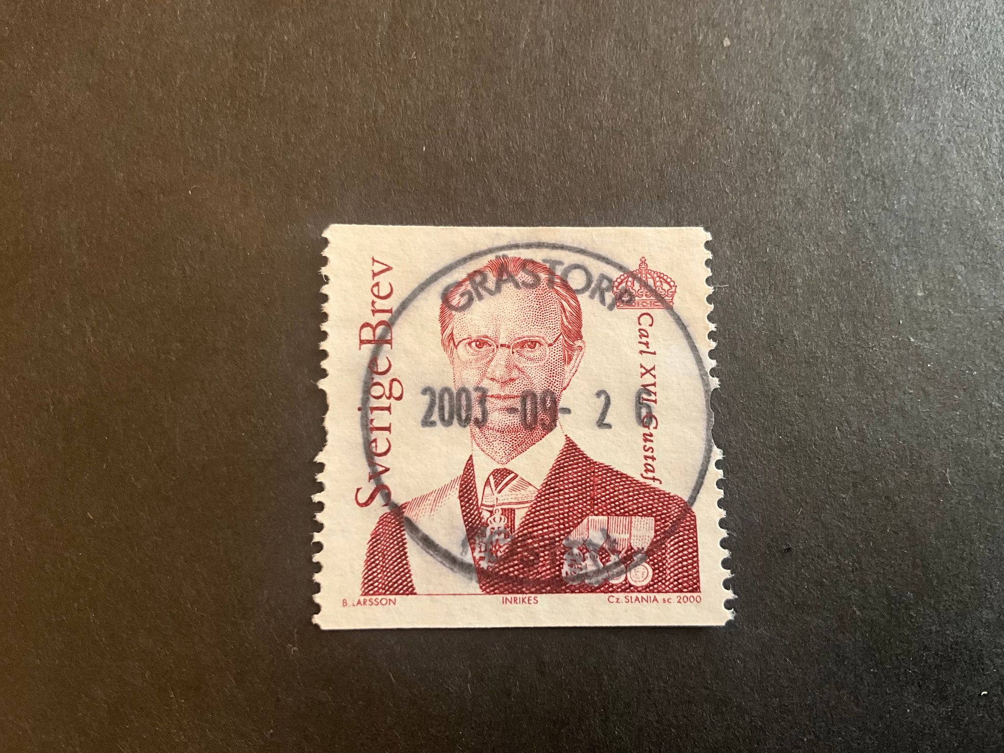 Carl XVI Gustaf facit nr 2382 lyxstämplat GRÄSTORP
