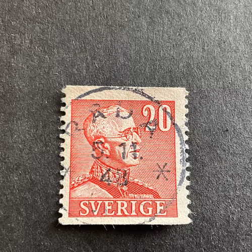 Gustaf V profil höger facit 276 A praktstämplat RÅDA