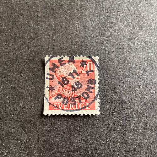 Gustaf V profil höger facit nr 276 B1 praktstämplat UMEÅ *POSTOMBUD 1*