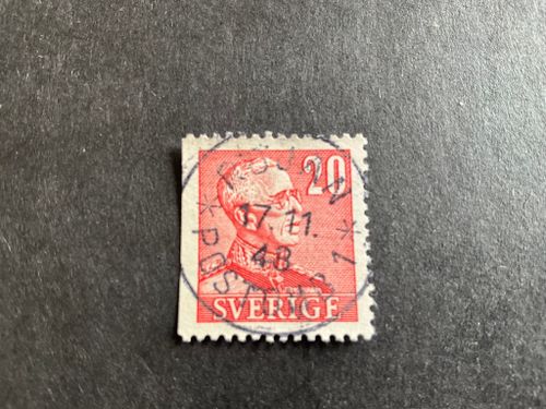 Gustaf V profil höger facit nr 276 B1 praktstämplat RÖJAN *POSTOMBUD 1*