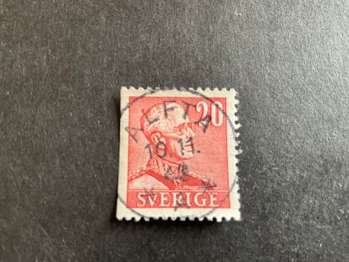 Gustaf V profil höger facit 276 B1 praktstämplat ALFTA