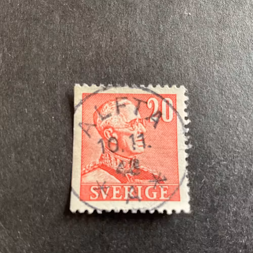 Gustaf V profil höger facit 276 B1 praktstämplat ALFTA