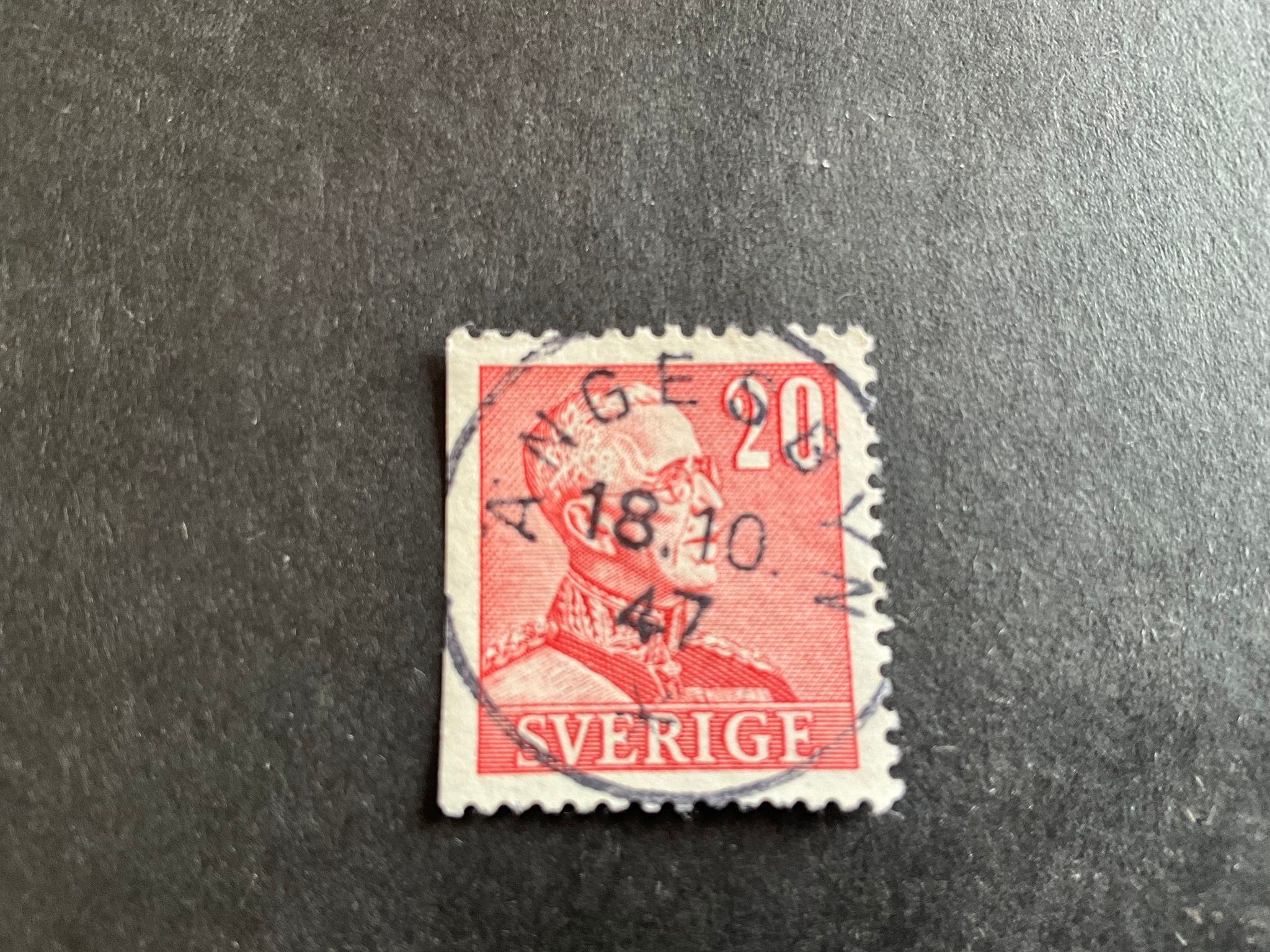 Gustaf V profil höger facit 276 B1 lyx/praktstämplat ÄNGESBYN