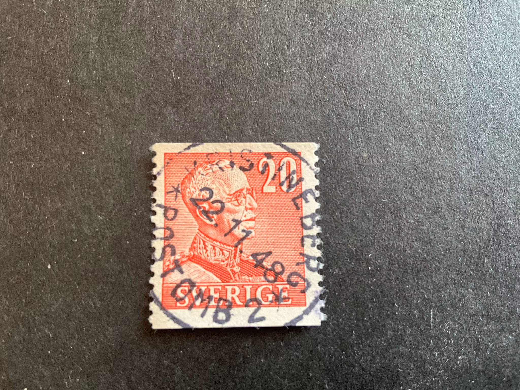 Gustaf V profil höger facit 276 A praktstämplat KRISTINEBERG *POSTOMBUD 2*