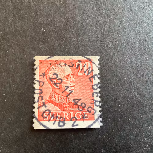 Gustaf V profil höger facit 276 A praktstämplat KRISTINEBERG *POSTOMBUD 2*