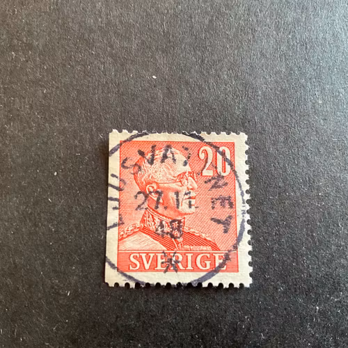 Gustaf V profil höger facit 276 B1 praktstämplat LJUSVATTNET