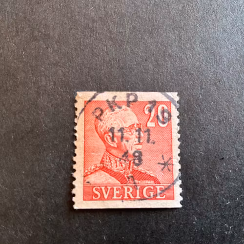 Gustaf V profil höger facit 276 A praktstämplat PKP 19 A