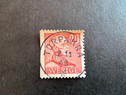 Gustaf V profil höger facit 276 B1 praktstämplat TORPÅKRA