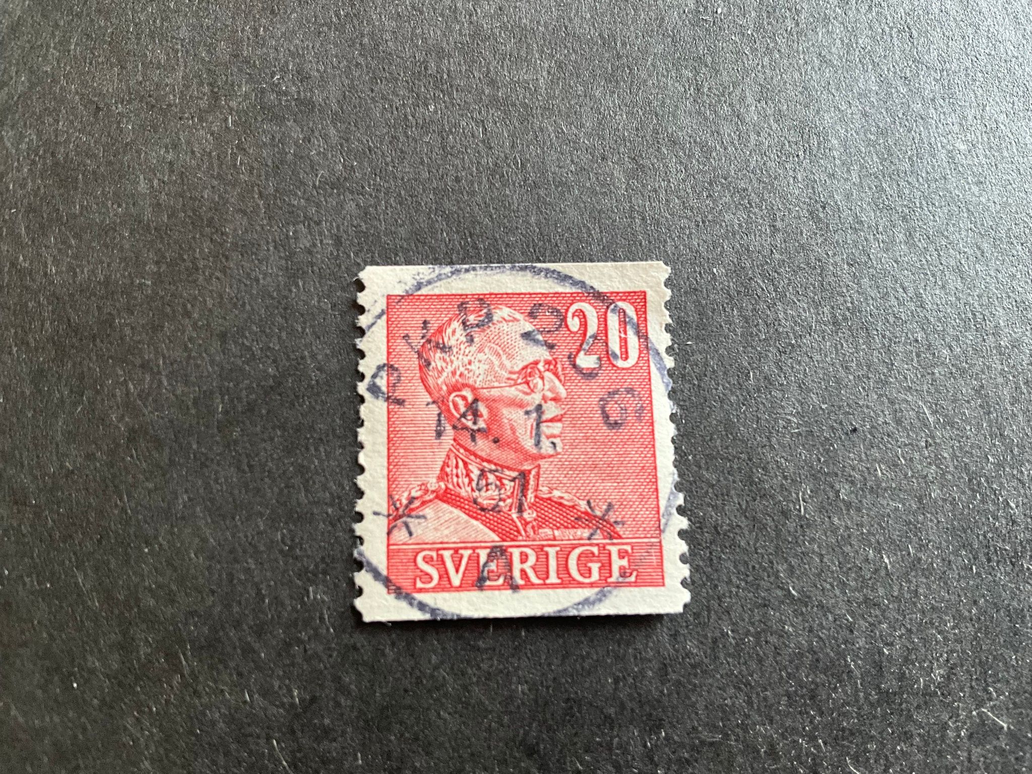 Gustaf V profil höger facit 276 A praktstämplat PKP 256 A