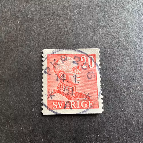 Gustaf V profil höger facit 276 A praktstämplat PKP 256 A