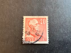 Gustaf V profil höger facit 276 A med färgfläck i marginalen