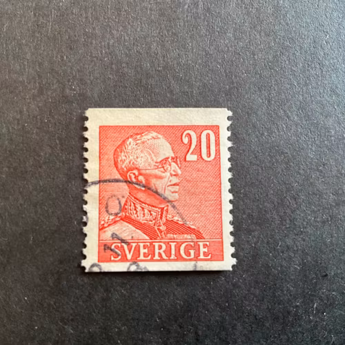 Gustaf V facit 276 A med prickar i I:et i SVERIGE