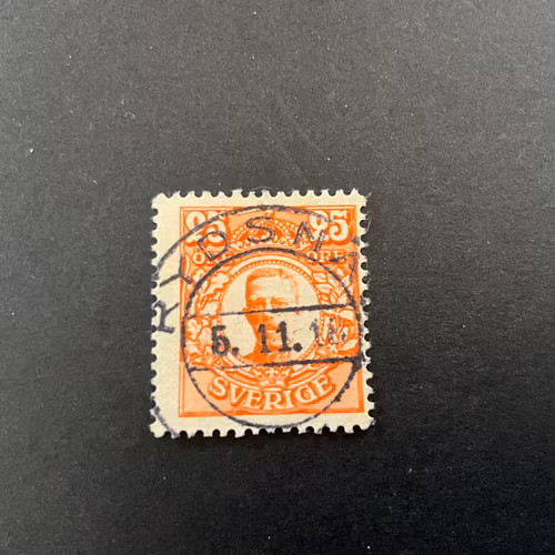 Gustaf V i medaljong facit 86 praktstämplat RYDSNÄS