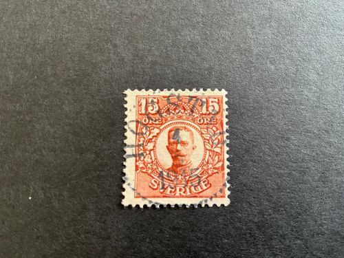 Gustaf V i medaljong facit 84 lyxstämplat HOGSTAD