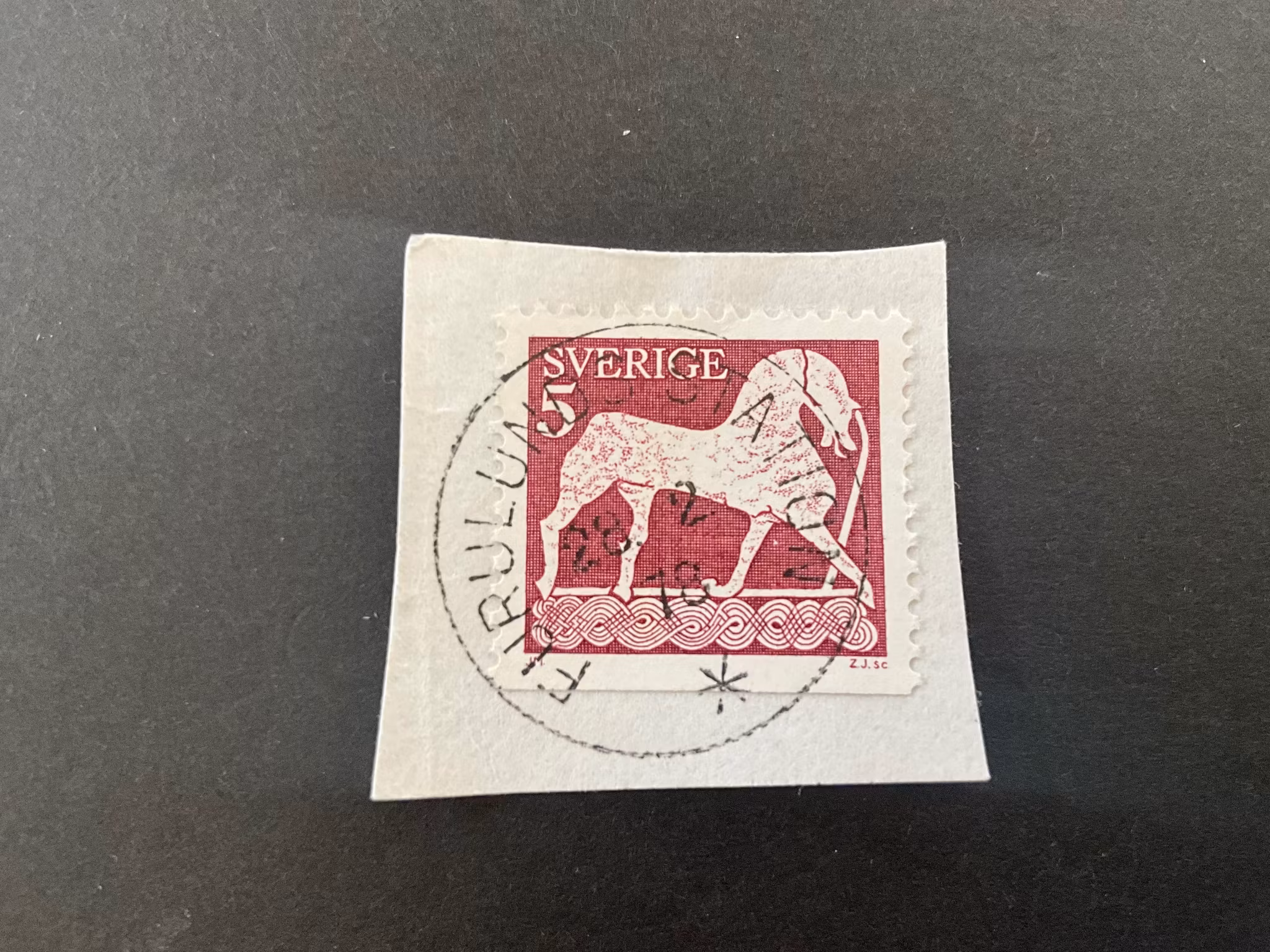 Forntida konst facit 816 B2 praktstämplat på klipp FURULUNDS STATION, sista dag
