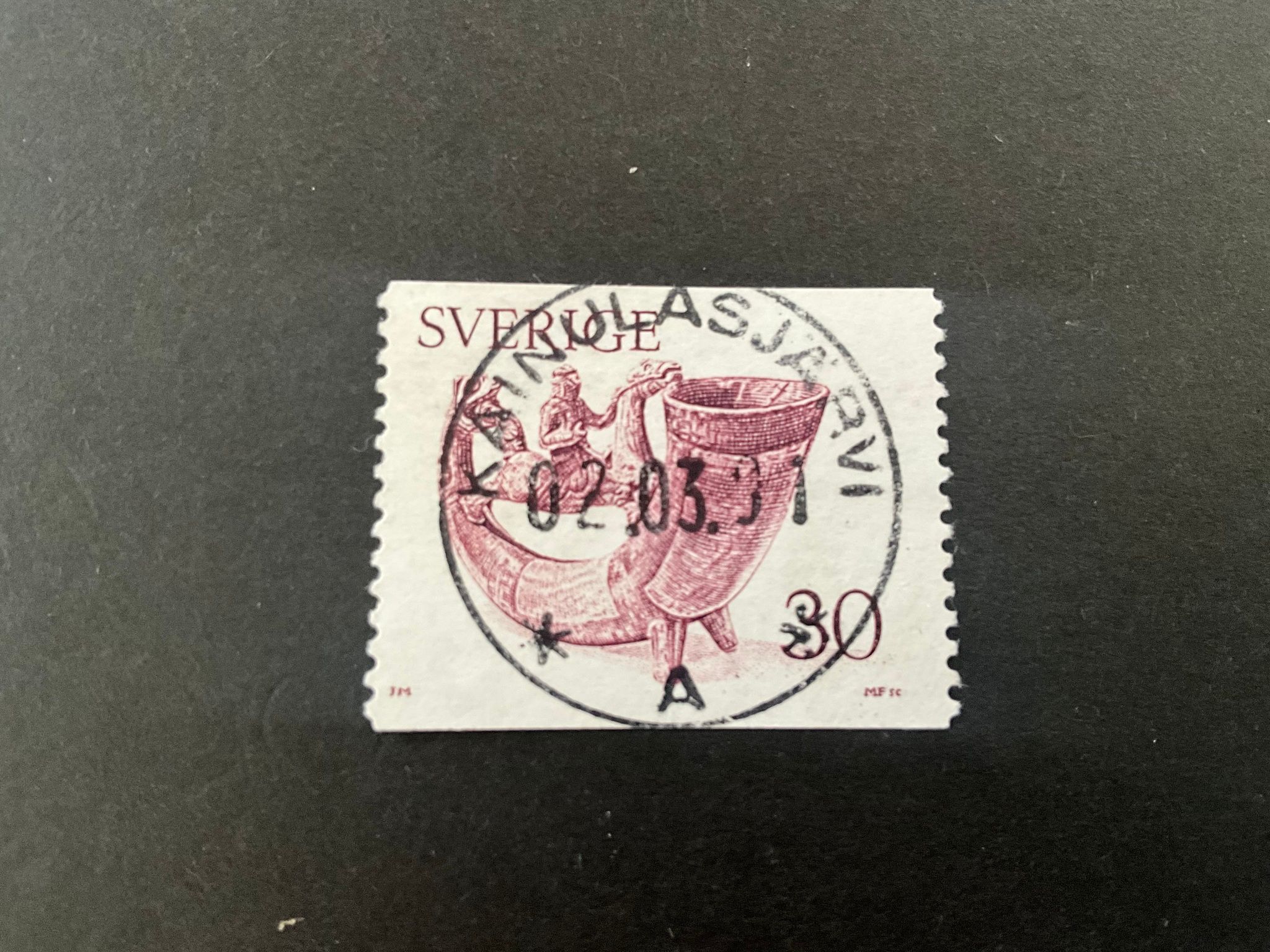 Dryckeshorn facit 973 lyxstämplat KAINULASJÄRVI