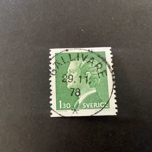 Carl XVI Gustaf typ I facit nr 952 A praktstämplat GÄLLIVARE