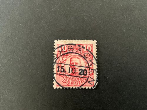 Gustaf V i medaljong facit nr 82 praktstämplat KROKBÄCKEN