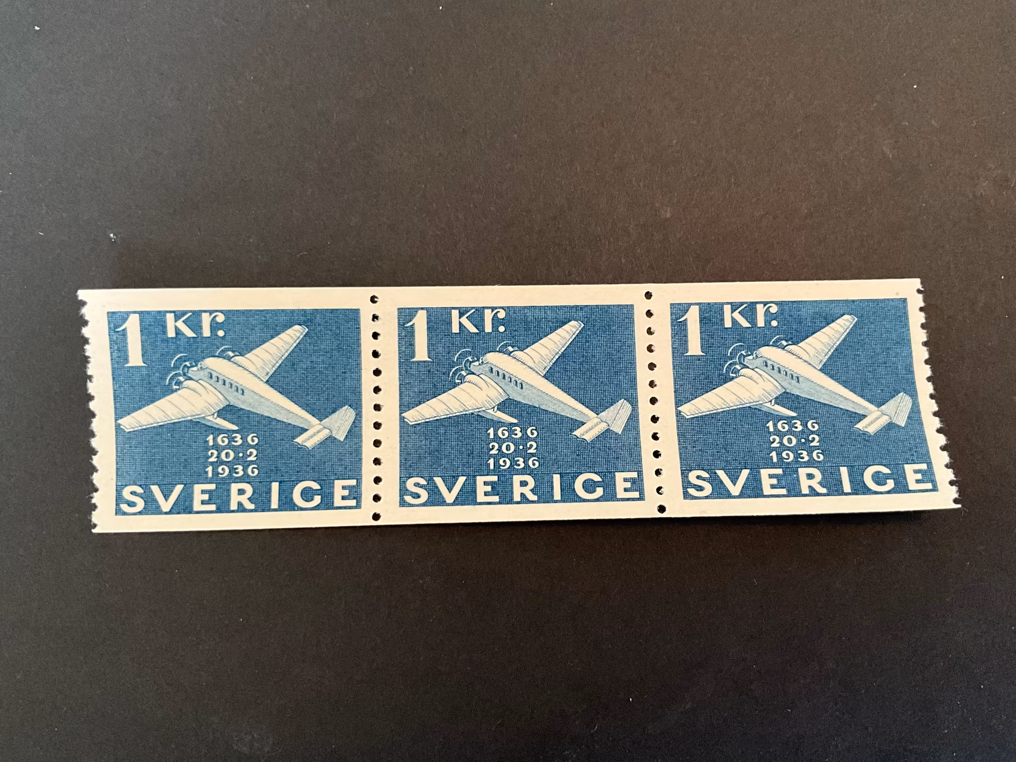Postverket facit 257 postfriskt 3-strip