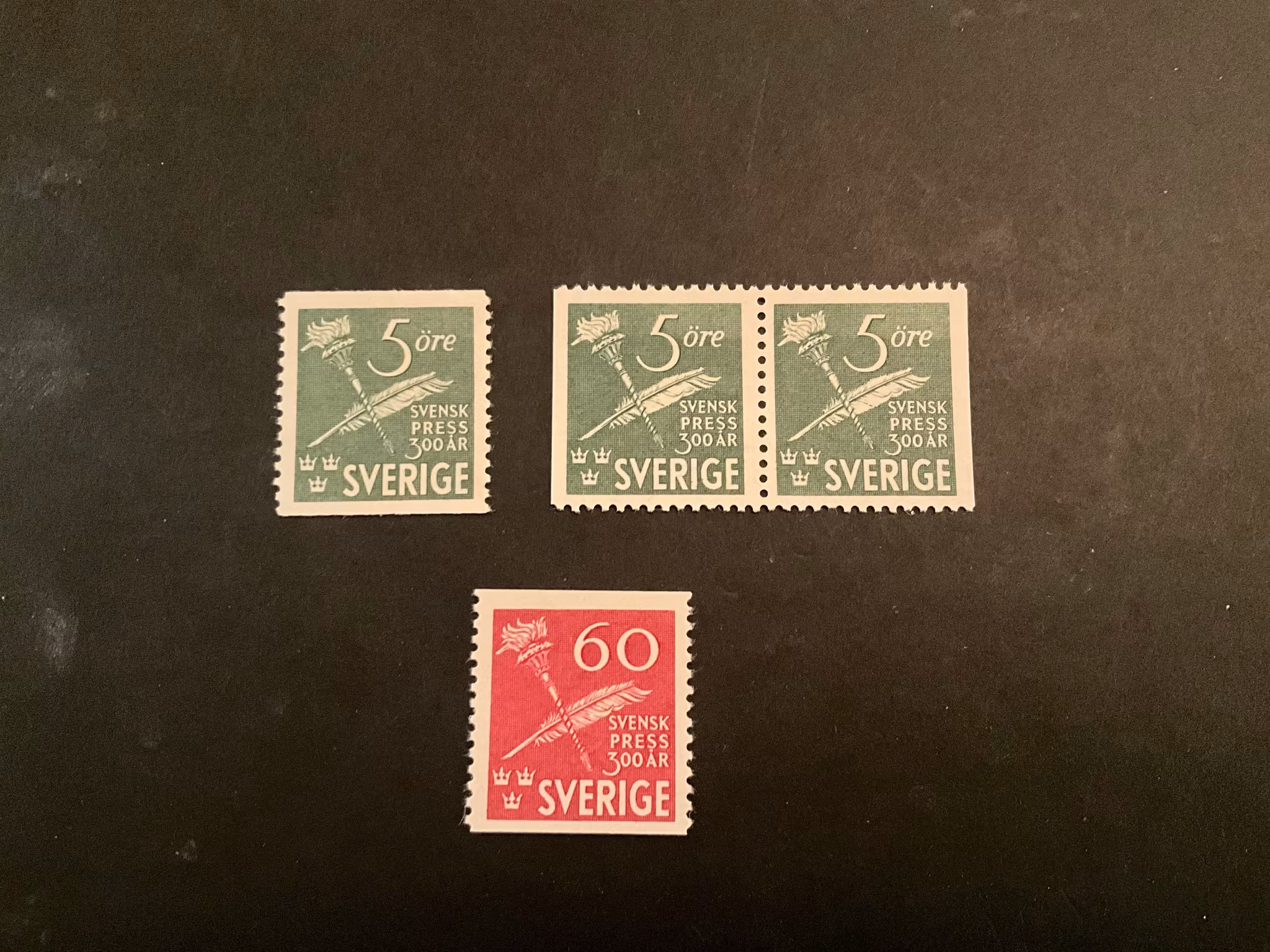 Svensk press  300 år facit 359-360 postfrisk serie