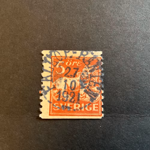 Stående lejon facit 142 A praktstämplat FALKÖP.-RANTEN