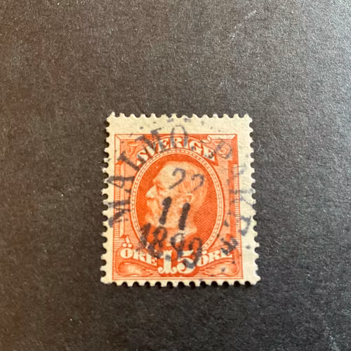 Oscar II facit 55 praktstämplat MALMÖ PAKET