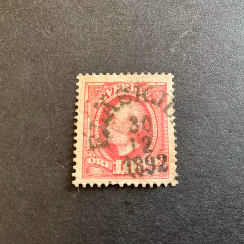 Oscar II facit 54 praktstämplat FLÄSKJUM