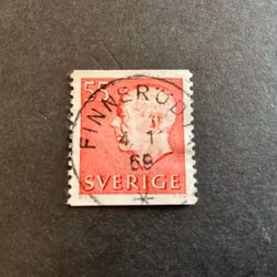 Gustaf VI Adolf typ III facit 433 A praktstämplat FINNERÖDJA