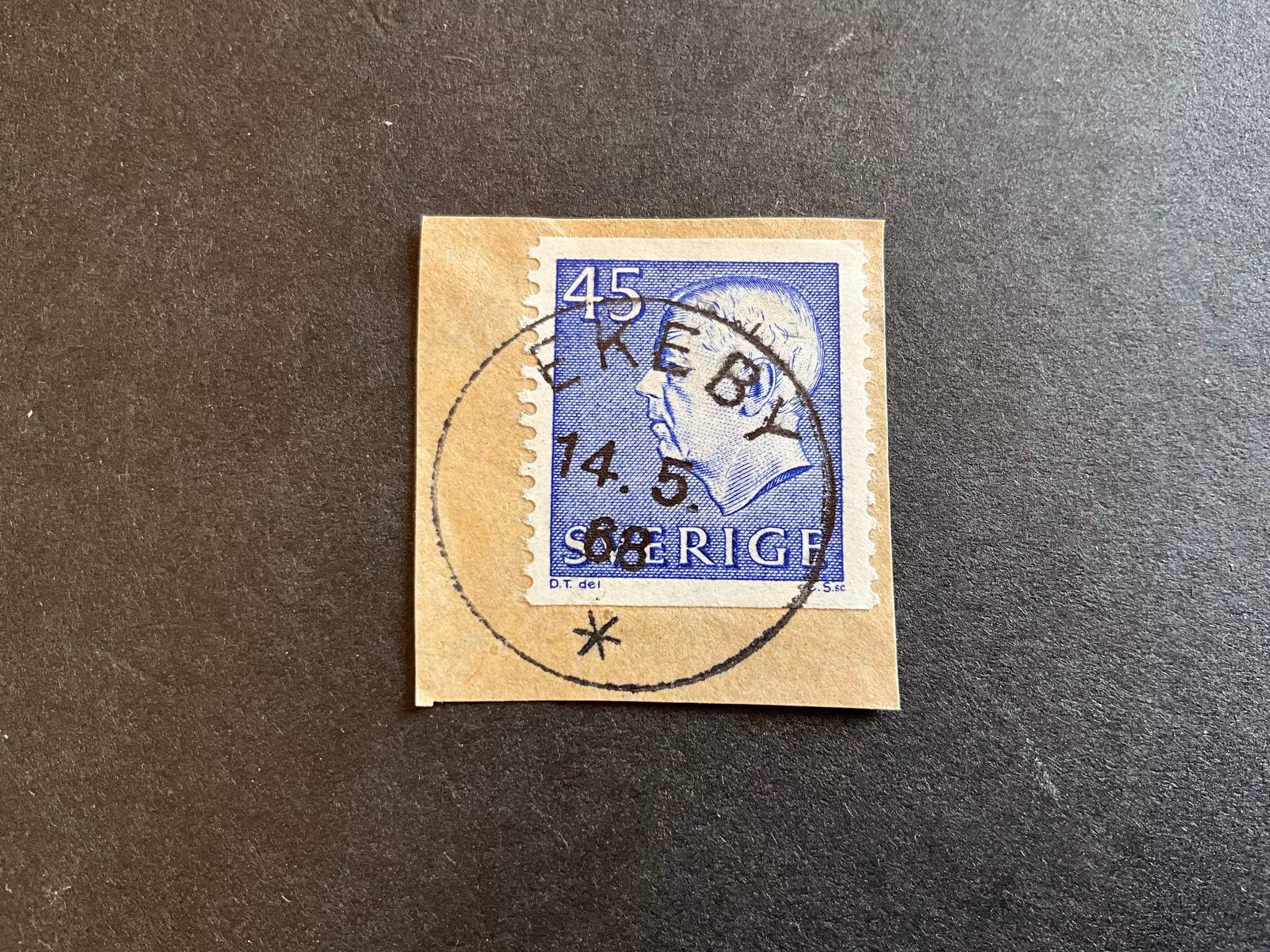 Gustaf VI Adolf typ III facit 430 A praktstämplat på klipp EKEBY