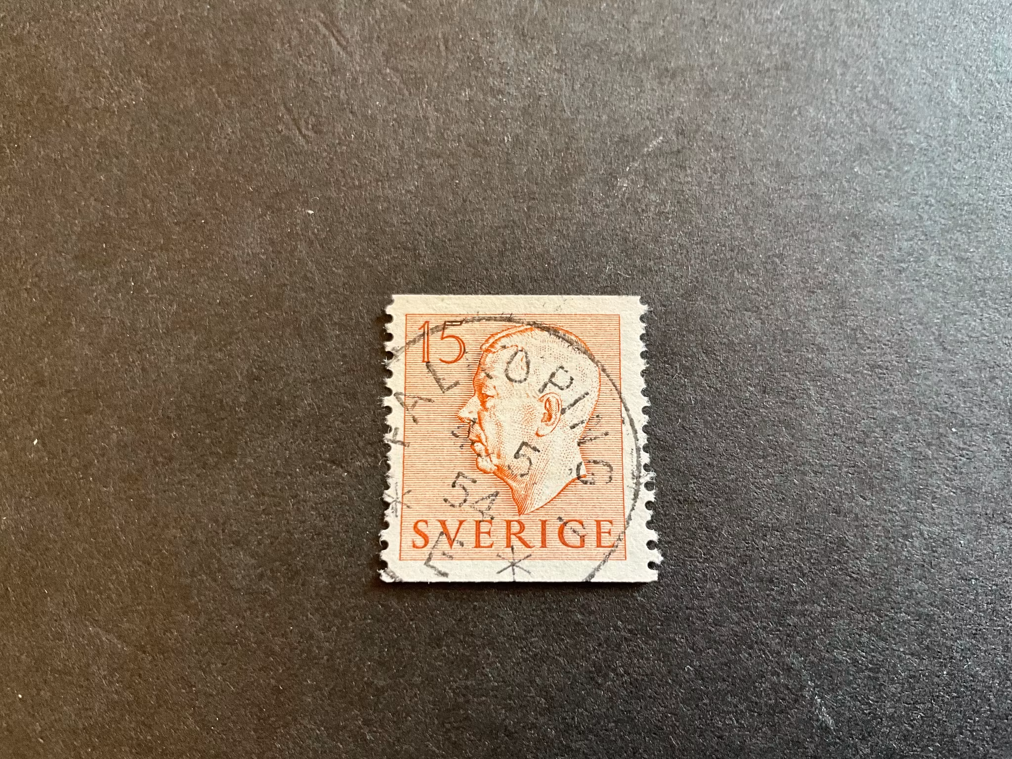 Gustaf VI Adolf typ I facit 401 praktstämplat FALKÖPING