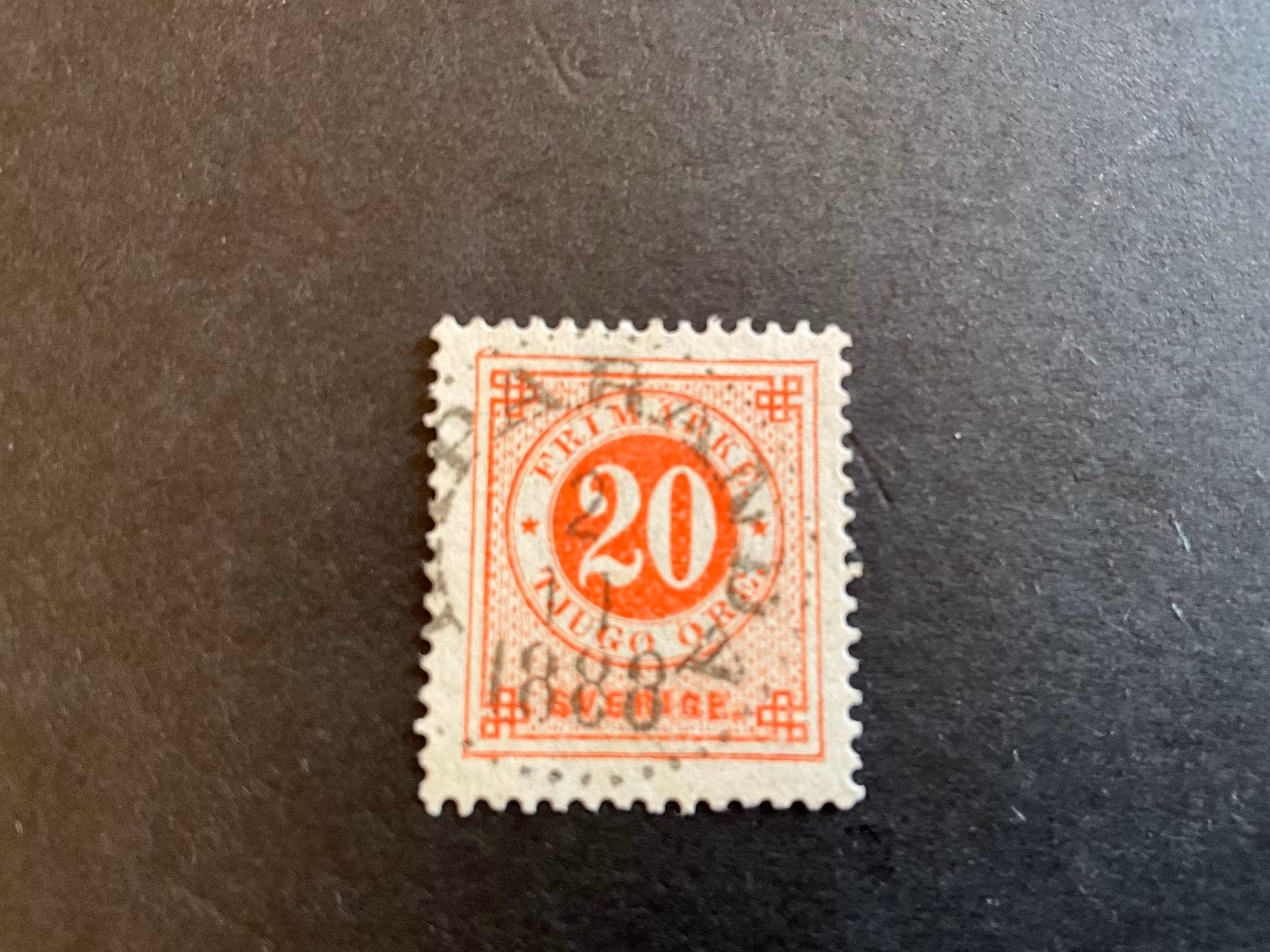 Facit 46 stämplat med förlängd ram i lvre vänster hörn