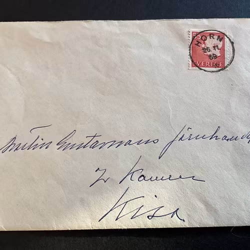 Brev frankerat med facit 433 A lyxstämplat HORN