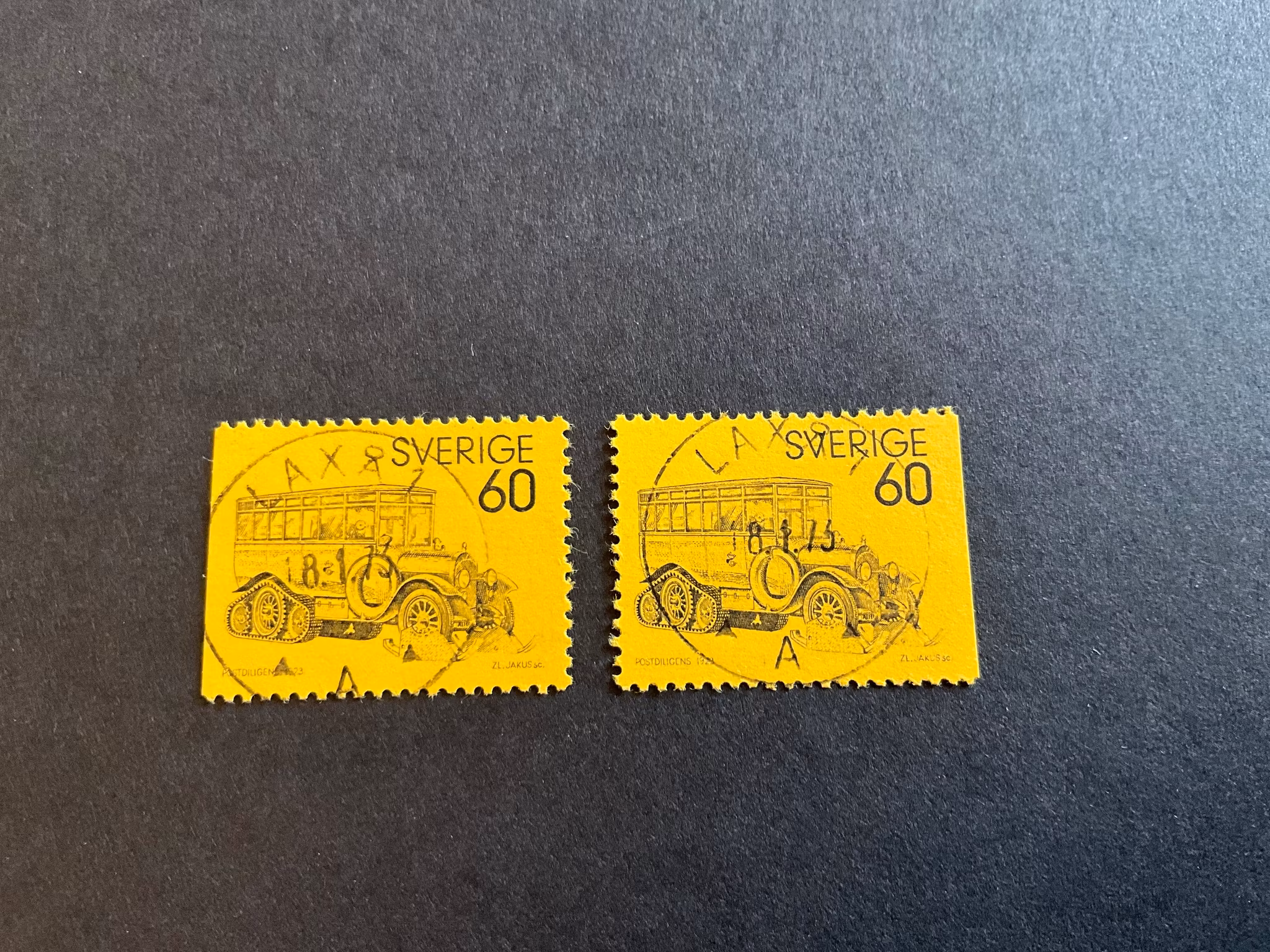 Postdilligenser facit 807 B1+B2 lyxstämplade LAXÅ