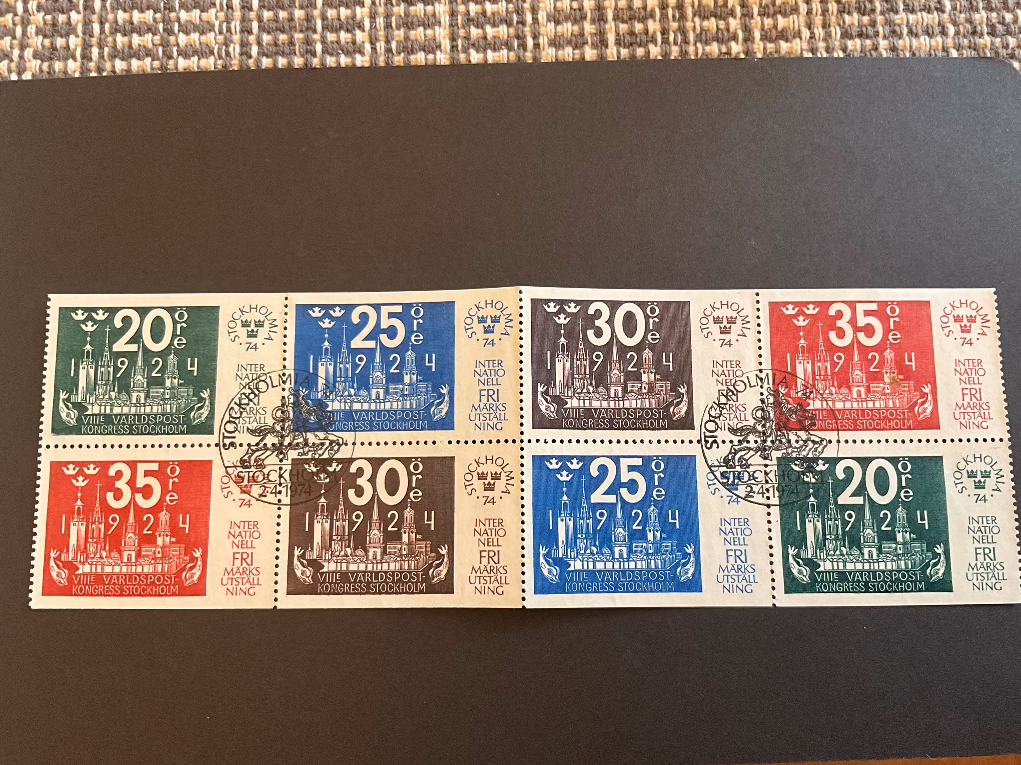 Stockholmia 74 II facut 861-864 lyxstämplat block STOCKHOLMIA 74