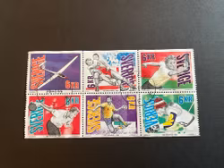 Sportmösterskap facit nr 1778-1783 lyxstämplat block KÅGE