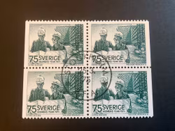 Internationella kvinnoåret facit 909 BB i lyxstämplat block STOCKHOLM PFA