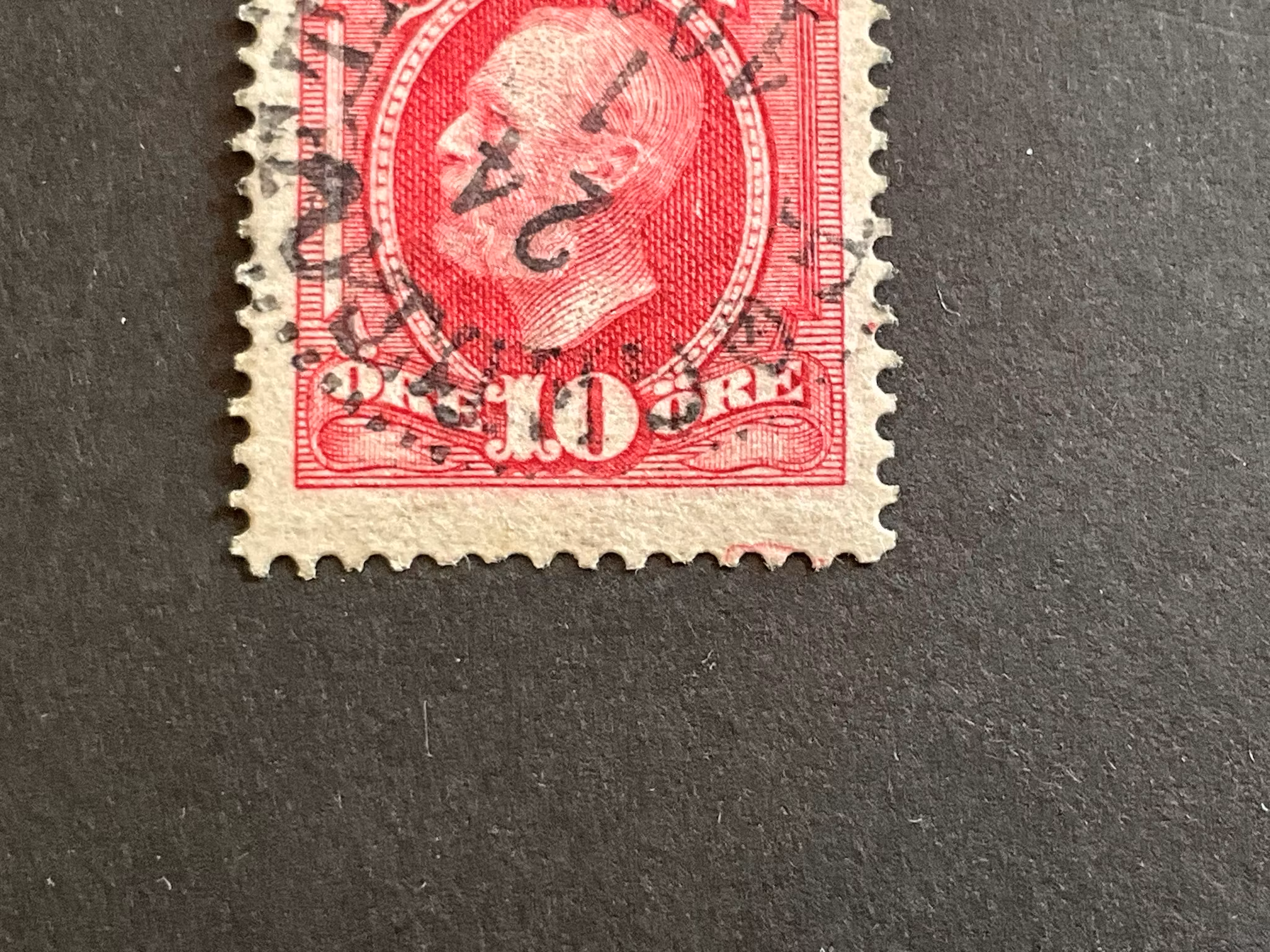 Oscar II facit 54 med röd markering löngst ned