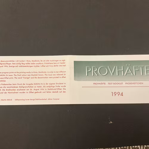 Postfriskt provhäfte EUROPA XXIII