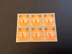 Provisorier Gustaf V facit 100 postfriskt 6-block
