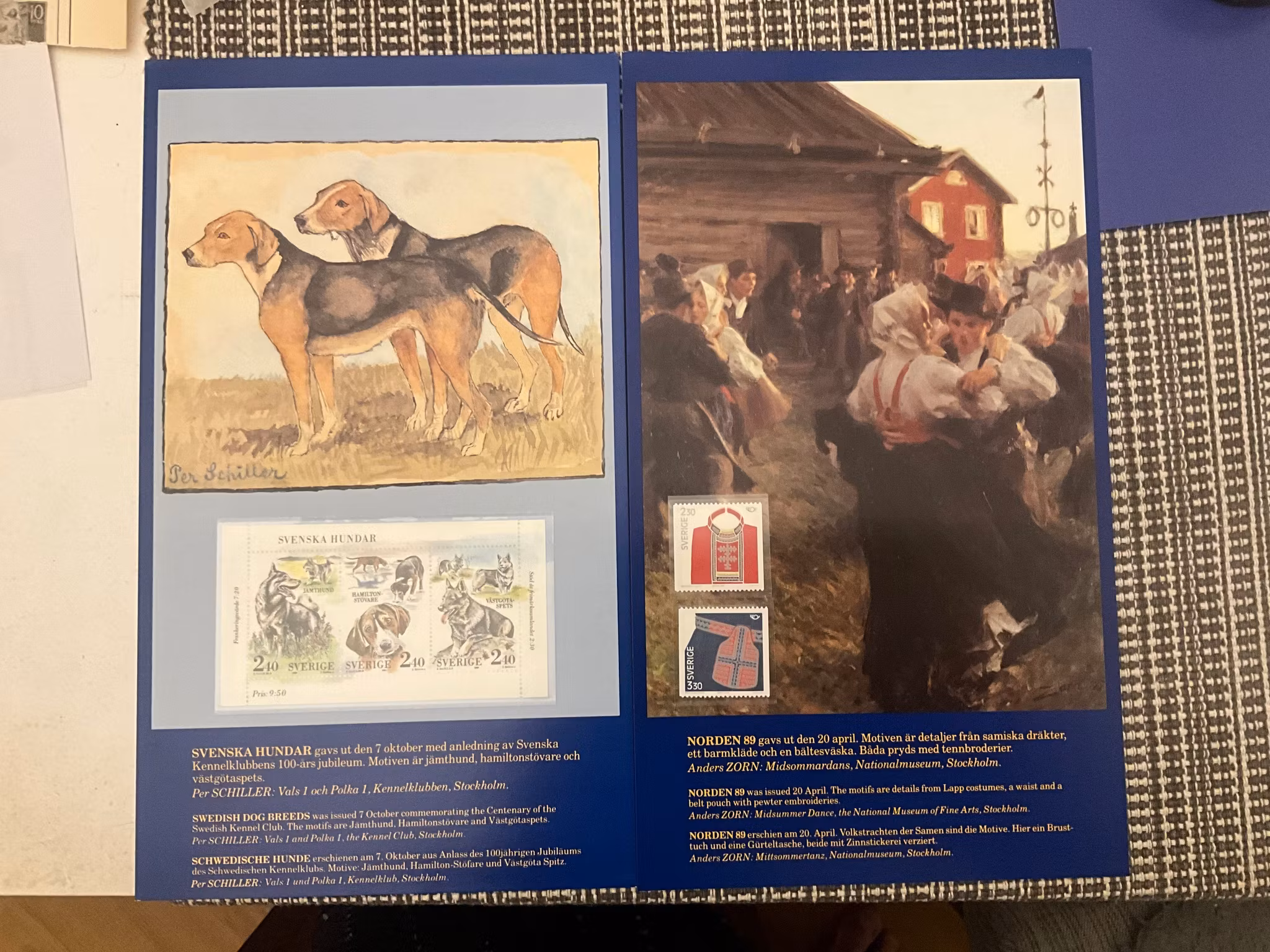 En fin folder med postfriska specialfrimärken från 1989