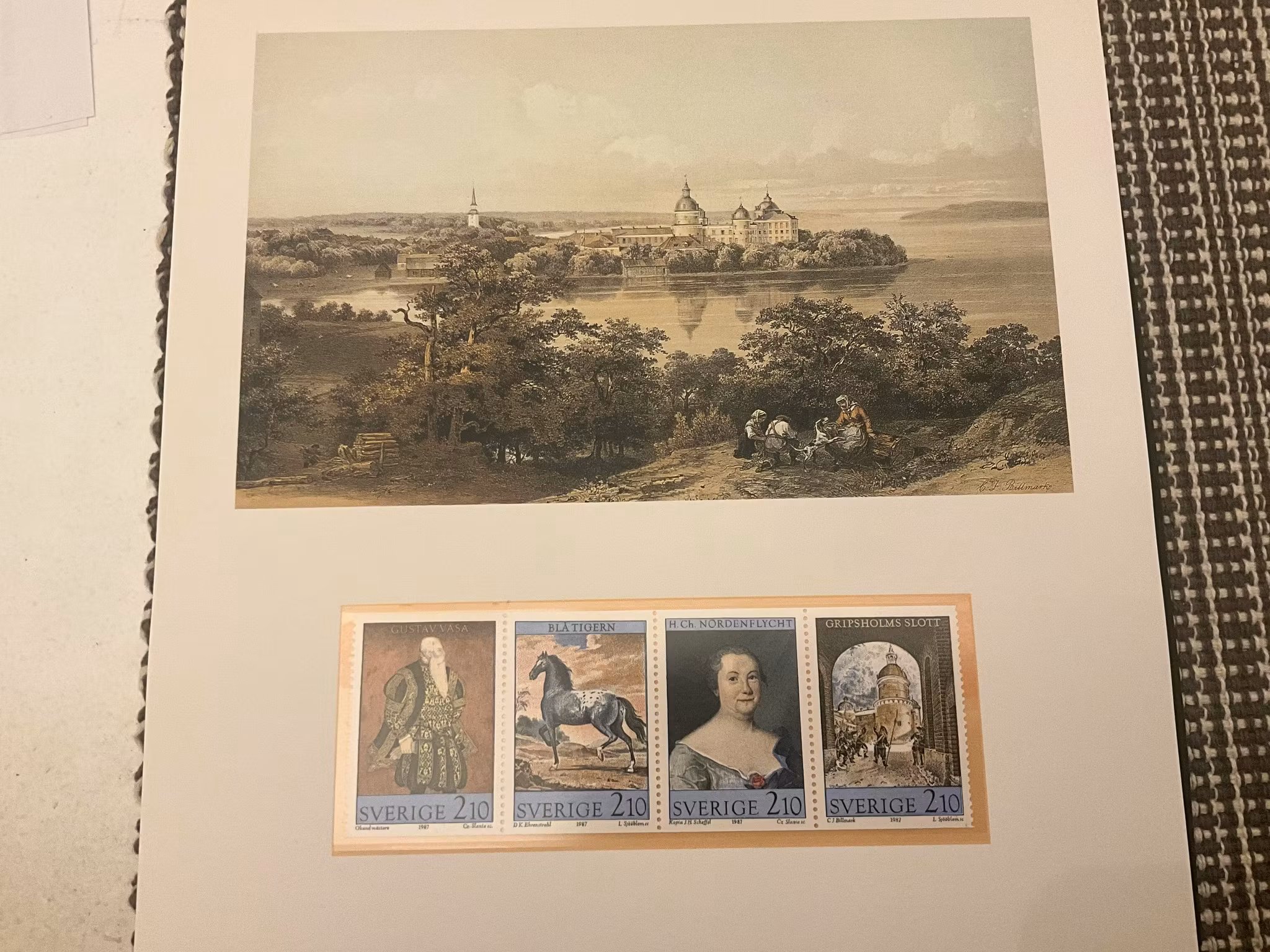 Folder konst på frimärken postfriska märken