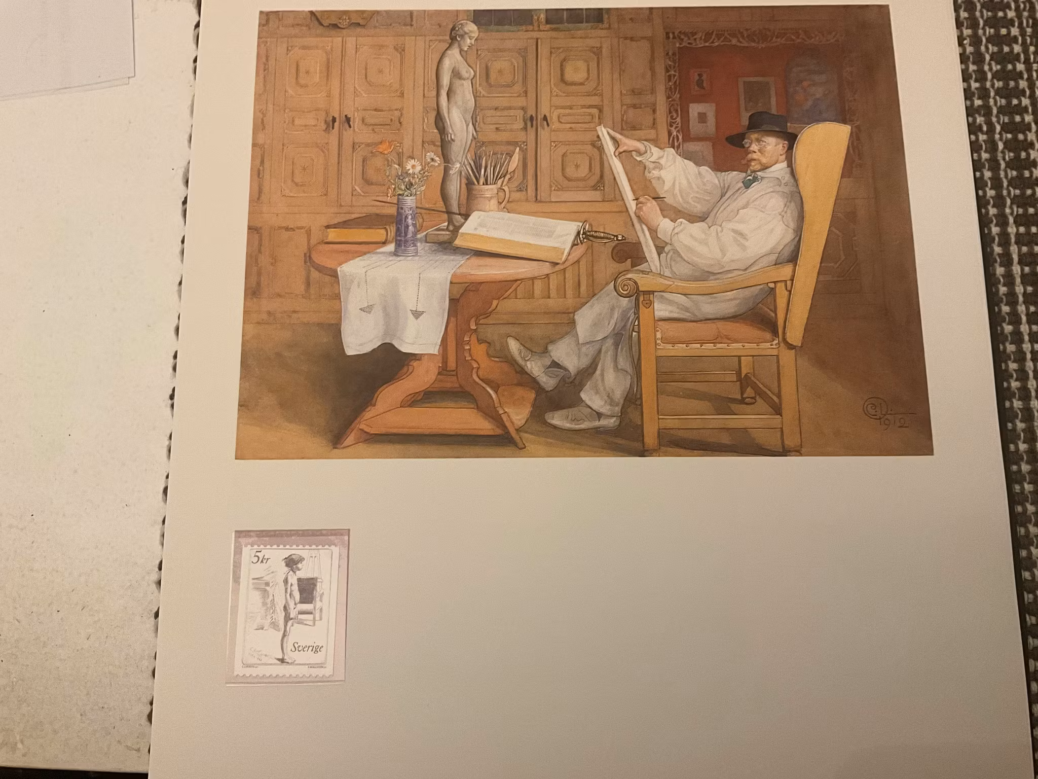 Folder konst på frimärken postfriska märken