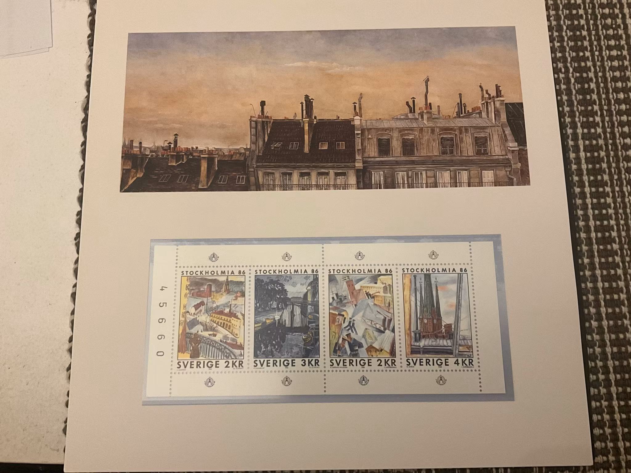 Folder konst på frimärken postfriska märken