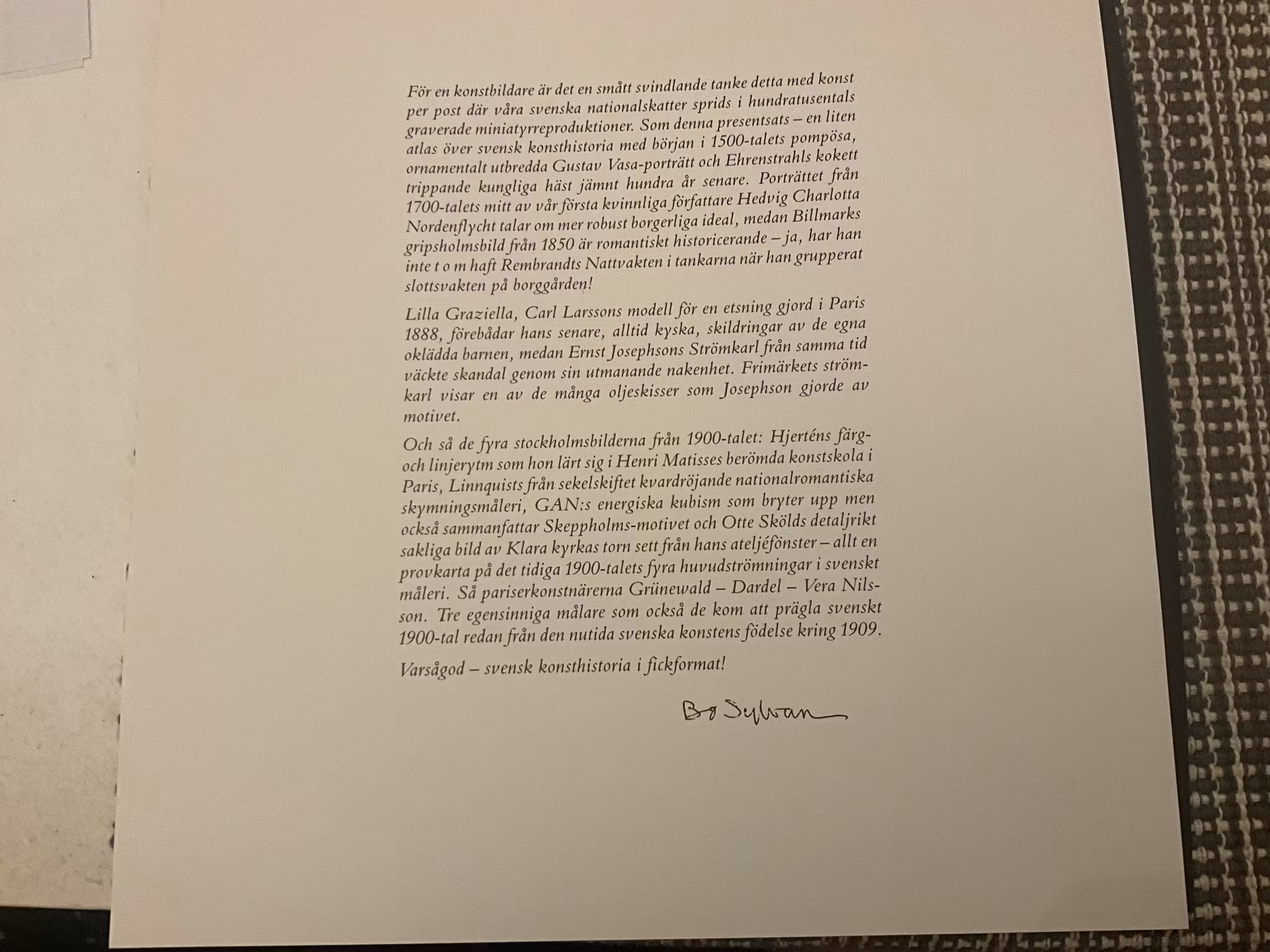 Folder konst på frimärken postfriska märken
