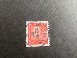 Gustaf V profil vänster  facit nr 180 fin sidvänd stämpel GISSELÅS