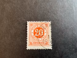 Ringtyp T 13 facit 33 med brott i nedre ram+kartongpapper